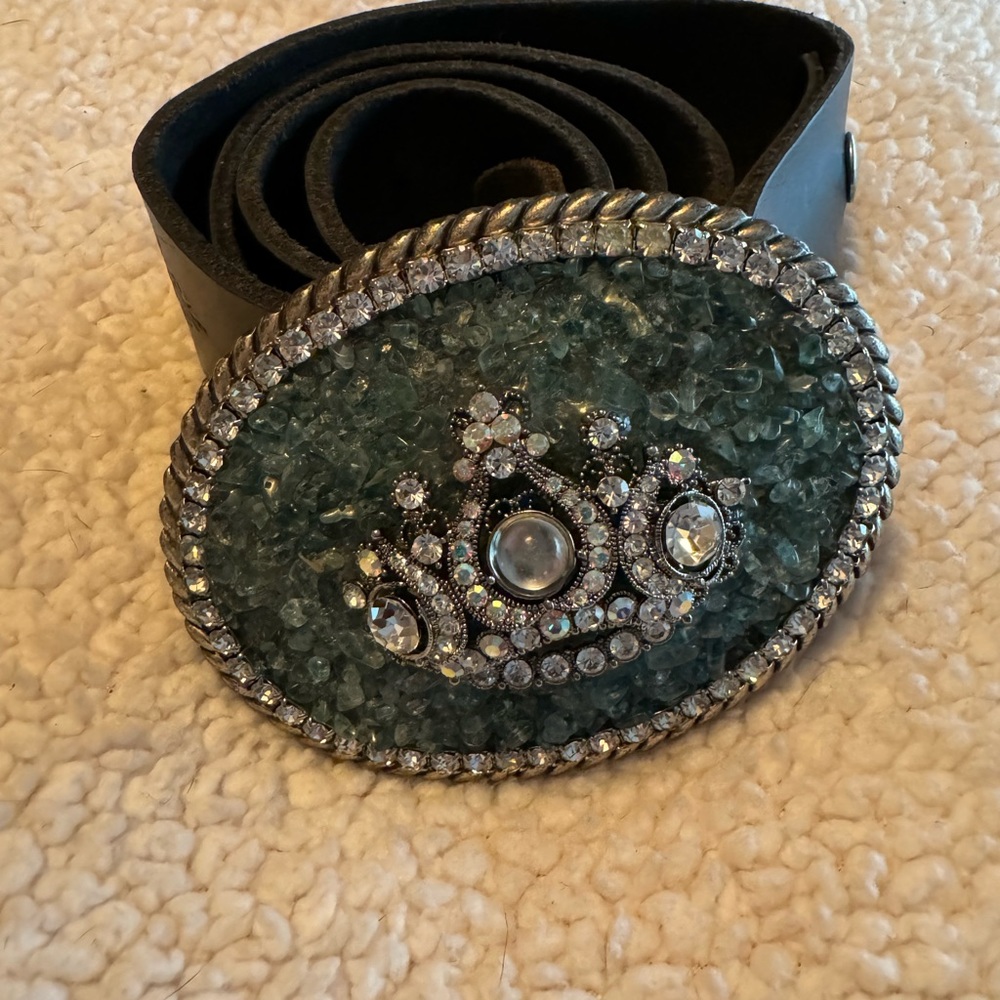Leather belt and buckle